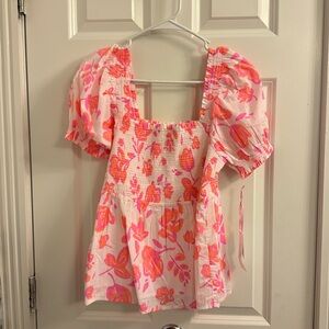 NWT Vineyard Vines Short Sleeve Smocked Top